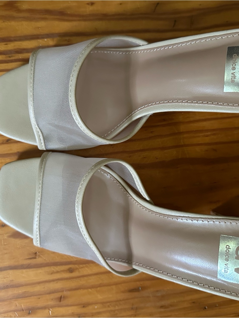 Dolce Vita Cream Open-Toe Slide Mules